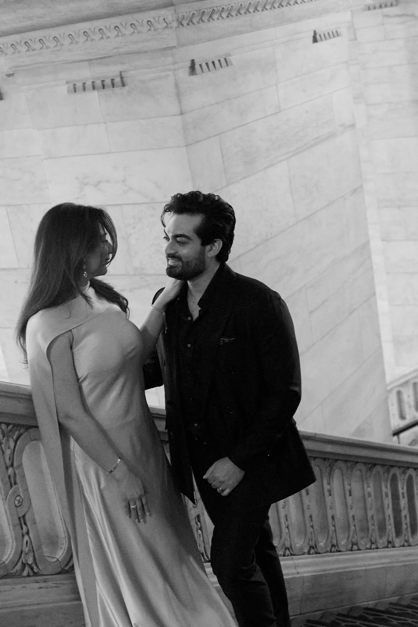 Relaxed candid engagement portrait by Lens of Fariha in NYC